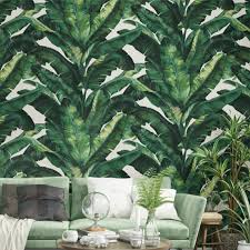 Banana leaf wallpaper this is a topic that many people are looking for. 10m Wallpaper Banana Leaf Tropical Green Plant Living Room Background Black Vinyl Wall Paper Rolls Home Decoration Shopee Malaysia