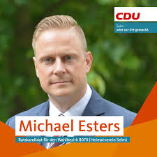 Michael Esters kandidiert für den Wahlbezirk 8070 (Heimatverein Selm). Der  38-jährige Polizeibeamte engagiert sich u.a. im Vorstand der Kreisgruppe  der Gewerkschaft der Polizei. Dort setzt er sich für gute  Arbeitsbedingungen seiner Kolleginnen