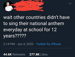 It's cleaner, simpler, and more intuitive. Wait Other Countries Didn T Have To Sing Their National Anthem Everyday At School For 12 Years Shitamericanssay