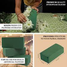 A box of 20 bricks of green floral foam suitable for fresh flowers and useful for dried flowers and grasses. Floral Foam Bricks Styrofoam Blocks For Floral Arrangements Tableclothsfactory