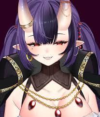 Rule 34 - 1girls Breasts Cleavage Cute Evil Grin Evil Smile Hannahhyrule  Indie Virtual Youtuber Oni Oni Horns Pirate Girl Smiling Virtual Youtuber |  8947579