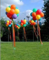 Backyard Balloon Decoration Ideas For Birthday Party At Home Balloon Topiaries Cheap And Easy To Do Big Impact And Soooo Cute For Any Age Balloon Topiary Party Decorations Kids Party