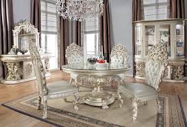 Ariana riviera dining table make a statement in your formal dining space with this stunning round table. Homey Design Hd 8088 Round Prosper Formal Dining Room Set With Round Table Dallas Designer Furniture