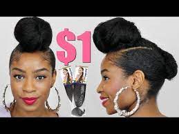 Faux Shaved Sides Top Knot Bun With Kanekalon Hair Natural Hair Protective Styles Youtube Kanekalon Hairstyles Natural Hair Bun Styles Natural Hair Styles
