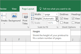 Microsoft Excel Scale A Worksheet To Fit A Printed Page