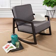 Black And White Striped Outdoor Cushions Walmart Mainstays Moss Falls Patio Rocking Chair With Gray Cushions Walmart Com Patio Rocking Chairs Grey Cushions Rocking Chair