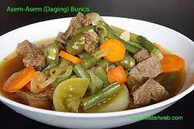 Kumpulan Resep Asli Indonesia Asem Asem Daging Buncis