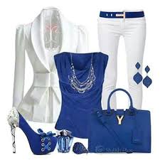 Black White And Royal Blue Outfits White And Royal Blue Outfit Fashion Fashion Outfits Royal Blue Outfits