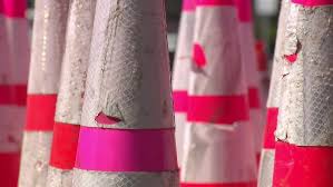 Attractive Hot Pink Traffic Cones, 18 Inch, 28 Inch