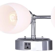 Pvc double receptacle gang cover. Patriot Lighting Palms 3 Light Vanity Light With Outlet At Menards