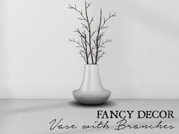 Vase with flowers standing near the window. Second Life Marketplace Fancy Decor Vase With Branches