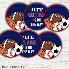 All Star Sports Baby Shower Decorations Printable Cake Etsy