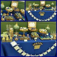Green Royal Blue White Prince Themed Baby Shower Dessert Table Green Baby Shower Baby Shower Dessert Table Blue Baby Shower