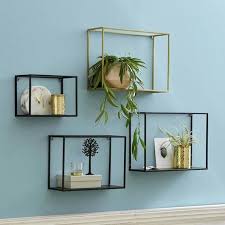 Set Of 3 Industrial Metal Box Shelves Square Metal Wall Etsy Metal Shelves Metal Wall Shelves Wood Wall Shelf