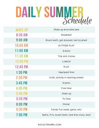 Create A Summer Activity Planner Free Printable Included Rock It Mama Kids Schedule Free Summer Activities Summer Schedule