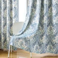 Amazon Com Blue Botanical Fern Leaves Pattern Design Living Blackout Curtains With Fabric Digital Printing Polyester Grommet Solid Thermal Insulated Window Draperies For Bedroom 2 Panels W52 X L63 Inches Kitchen Dining