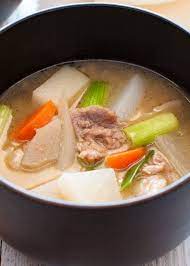 Tonjiru Pork And Vegetable Miso Soup Recipetin Japan Recipe Pork Soup Recipes Miso Soup Winter Dishes