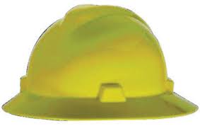 Airgas Msa475366 Msa Yellow Polyethylene Full Brim Hard Hat With Ratchet 4 Point Ratchet Suspension