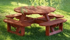 Pin By Danielle Stidham On Just Outside The Windows Round Picnic Table Picnic Table Plans Picnic Table