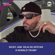 El reguetonero Nicky Jam, anunció en sus redes sociales que le retira su  apoyo al Donald Trump, luego de que el comediante Tony Hinchcliffe  criticara a Puerto Rico el pasado fin de semana llamado al ...