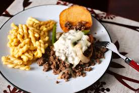 Place a scoopful of the meat on the bottom half of the bun, drizzle with additional steak sauce and place cheesy bun on top. Philly Cheesesteak Sloppy Joes Pass The Sushi