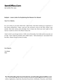 Maybe you would like to learn more about one of these? Absent From Work Explanation Letter Semioffice Com