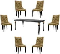 80 cm round black table & 2/4 black chairs sets kitchen dining room office study. Casa Padrino Luxury Baroque Dining Set Gold Black Silver 1 Dining Table 6 Dining Chairs Baroque Style Dining Furniture Luxury Quality Noble Splendid