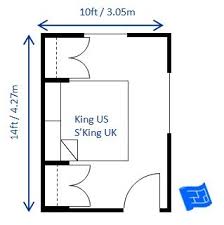 Make the most of your small bedroom with these thirty stylish and inventive decorating and design ideas. Bedroom Design For King Size Bed 10 X 14ft It Would Be Possible To Squeeze The Bed In With The B Bedroom Size Small Bedroom Layout King Size Bed In Small Room