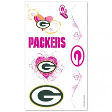 Explore masculine nfl football design . Green Bay Packers Pink Tattoo Sheet Packerland Plus