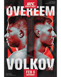 Alistair overeem vs alexander volkov live from las vegas on february 6, 2021. Ufc Vegas 18 Poster For Overeem Vs Volkov On Feb 6 Mmamania Com