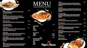 Check spelling or type a new query. Pepe S Tacos Here S Our Menu We Re Working On A More Facebook