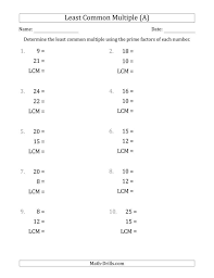 The Least Common Multiples Of Numbers To 25 From Prime Factors With Lcm S Not Equal To Numbers Or Least Common Multiple Common Multiples Factors And Multiples