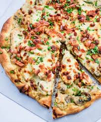 Creamy Mushroom And Chicken Pizza Recipe Delicious Pizza Chicken Pizza Healthy Dinner Recipes