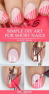 Checked Out This List Of Easy And Unique Striped Nails Tutorials Which Will Help You Discover The World Of Nail Ar Tape Nail Art Nail Art Stripes Nail Art Diy