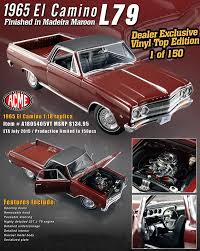 Not your mother's el camino—this beautiful 1:18 scale 1965 chevrolet el camino diecast model has a killer custom red and black paint job. 1965 Chevrolet El Camino Ss L 79 V Top Version Details Diecast Cars Diecast Model Cars Diecast Models Diecast Collectibles And Diecast Muscle Cars