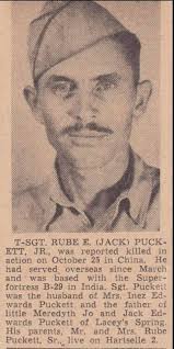 Please remember the family of Ernest “Ernie” Puckett in your prayers.