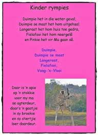 Afikaans Rympie Kids Poems Afrikaans Singing Lessons