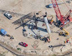 The spacex south texas launch site, sometimes referred to by spacex as starbase, also known as boca chica launch site, is a private rocket production facility, test site. Sh Orbital Launch Pad Crane Base Tower Construction Aerial 08 20 What Do You All Think It Is Now Spacexlounge