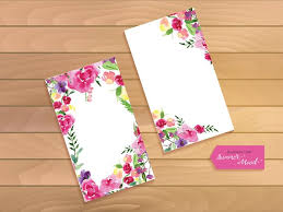 Business cards on different topics. Floral Blank Business Card Design Business Card Template Etsy