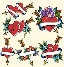 Classic Vintage Heart Tattoo Vector Art Download Classic Vectors Love Heart Tattoo Heart Tattoo Traditional Heart Tattoos
