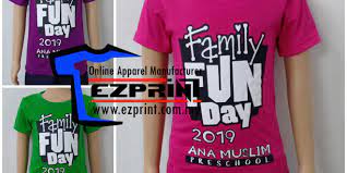 Antara cetakan yang agak mencabar ialah bila kami 2 kaler print…merah & putih. T Shirt Family Day Preschool Ezprint
