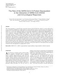 PDF) The Role of the SARS-CoV-2 S-Protein Glycosylation in the Interaction  of SARS-CoV-2/ACE2 and Immunological Responses