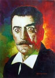 Portrait of horror film director Mario Bava by Sanjulian