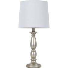 360 lighting modern accent table lamp 16 high brushed steel droplet white glass shade touch on off for bedroom bedside nightstand. Mainstays Antique Silver Turned Resin Table Lamp Walmart Com Walmart Com