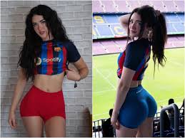 Evgeniya Lvovna, la aficionada guapa del Barcelona que celebró la Supercopa  con sesión de fotos