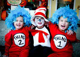 Diy Cat In The Hat Theme Costumes Thing One And Thing Two 1 Amp 2 Easy Kids Costumes Best Kids Costumes Diy Costumes Kids