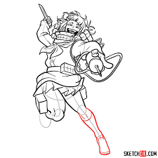 How To Draw Himiko Toga In Action Pose Sketchok I also have a youtube timelaps process for it as well! how to draw himiko toga in action pose