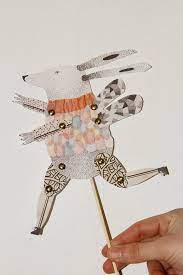 Set Of 3 Articulated Paper Puppet Dolls Diy Paper Puppets Paper Dolls Paper Toys