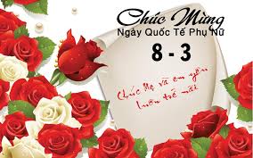 + nhân ngày 8/3, xin chúc tất cả các bạn nữ luôn khỏe như trâu, xinh đẹp như hằng nga, hạnh phúc như phật cười, duyên dáng như hoa quỳnh nở muộn, thành công như thánh gióng, nhiều tiền như trương. Thiá»‡p 08 03