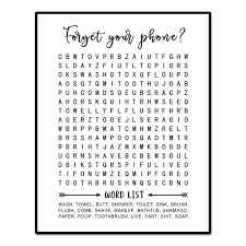 Wondering what's new in the list? Forget Your Phone Funny Bathroom Decoration New Homeowner Gift Crossword Puzzle Farmhouse Digitale File Wordsearch Game In Your New Flat Art Collectibles Prints Vadel Com